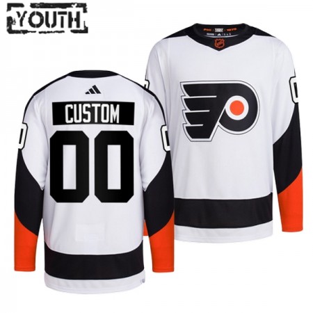 Barn Ishockey Philadelphia Flyers tröja med eget tryck Adidas 2022-23 Vit Reverse Retro 2.0 Authentic